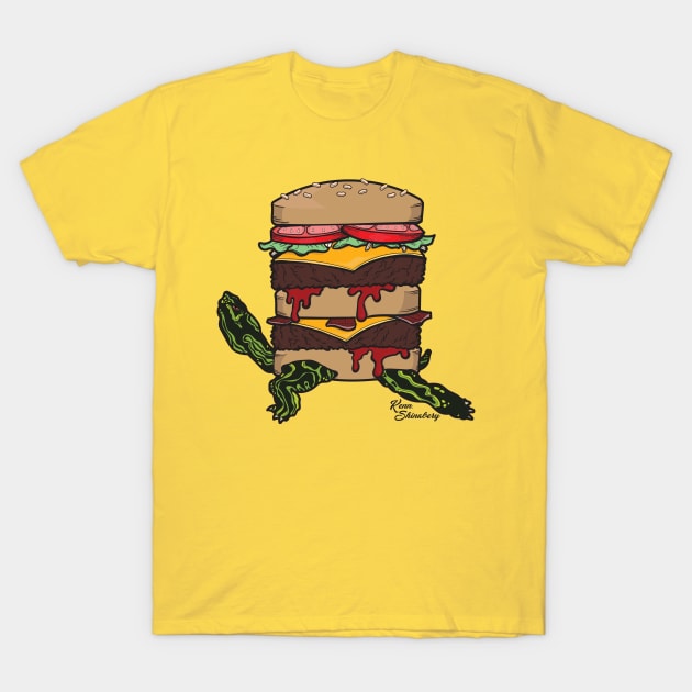 Turtle Burger T-Shirt by KShinabery